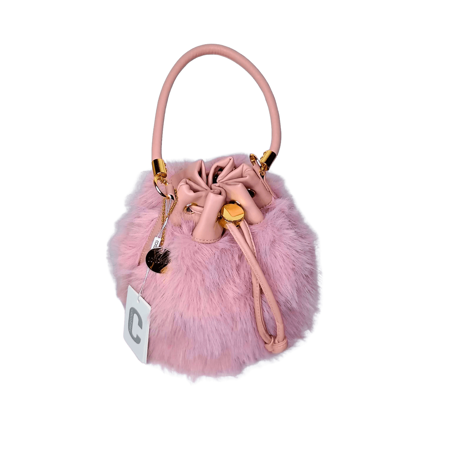Bucket Bag Faux Fur with Shoulder Strap - MS-8394 - Stile Donna Bags