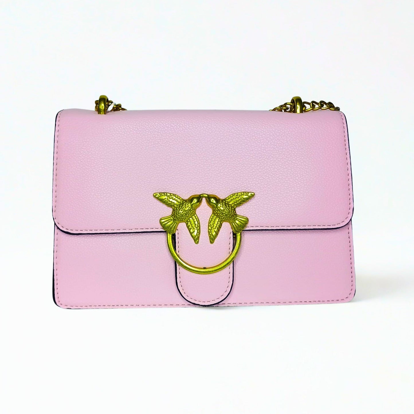 women’s Flap Bag in Leather color Pink - Crossbody bag