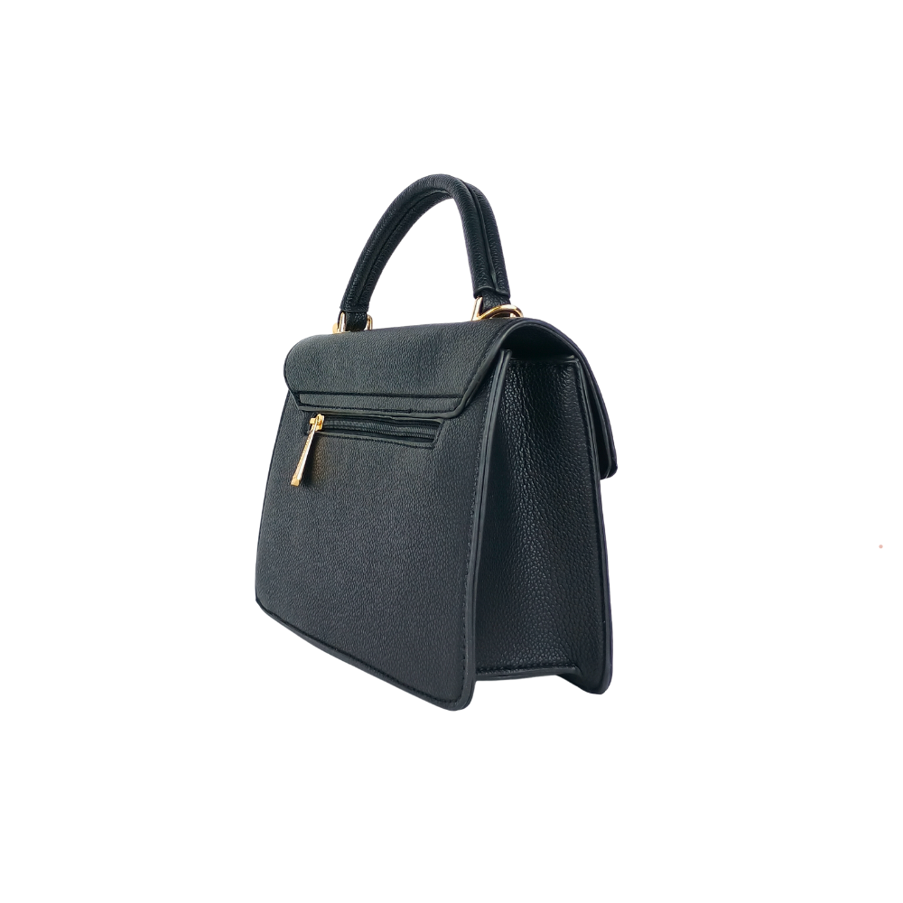 Leather handbag Charro black with shoulder strap MS-9399 - Stile Donna Bags