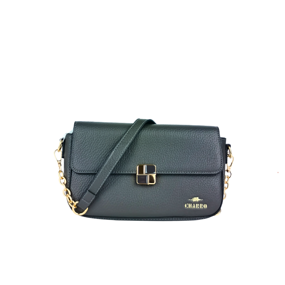 Designer leather crossbody bag with shoulder strap and chain top handle MS-0709 - Stile Donna Bags