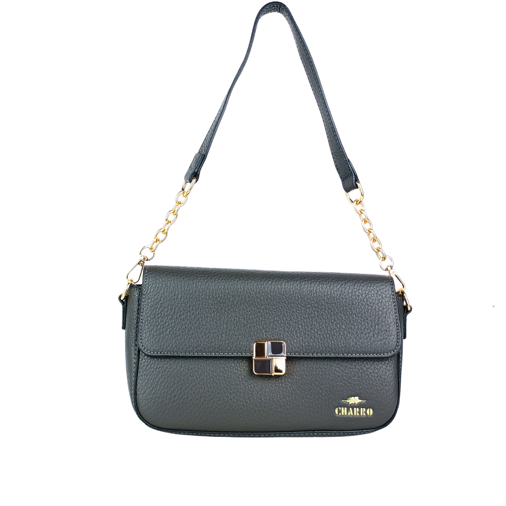 Designer leather crossbody bag with shoulder strap and chain top handle MS-0709 - Stile Donna Bags