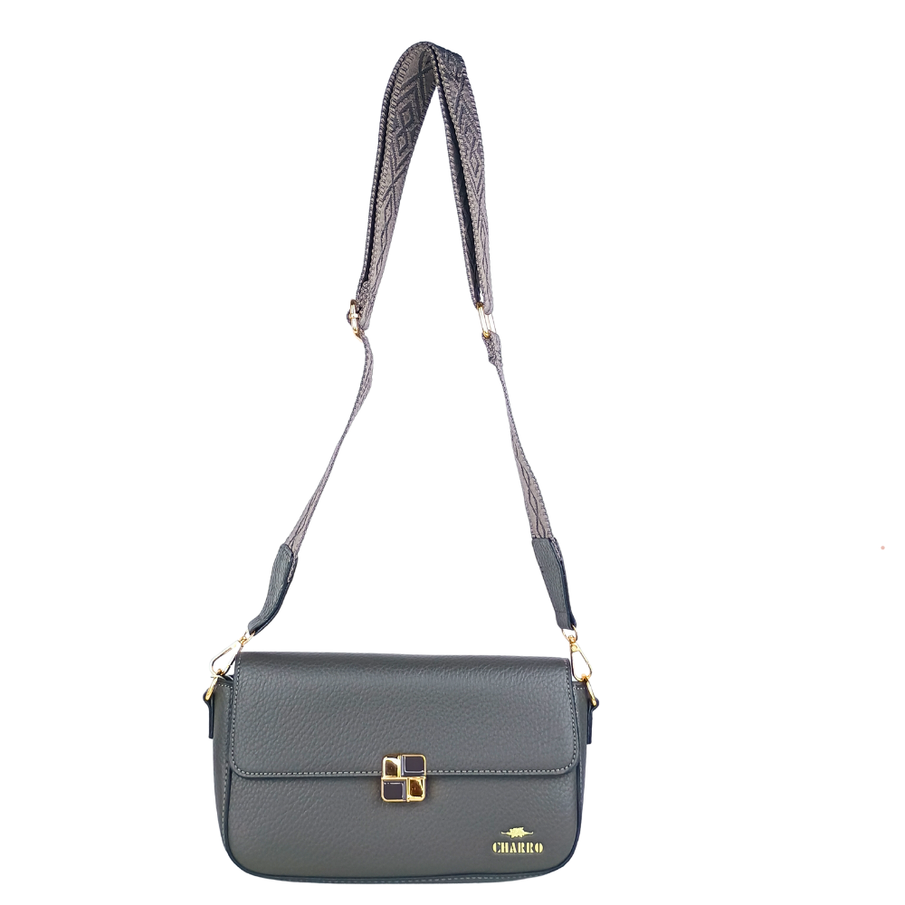 Designer leather crossbody bag with shoulder strap and chain top handle MS-0709 - Stile Donna Bags