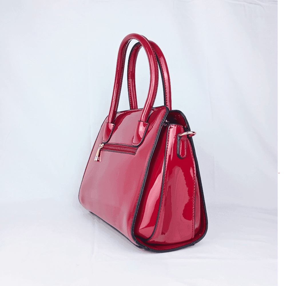 Women's Patent Leather Handbag with shoulder strap MS-7408
