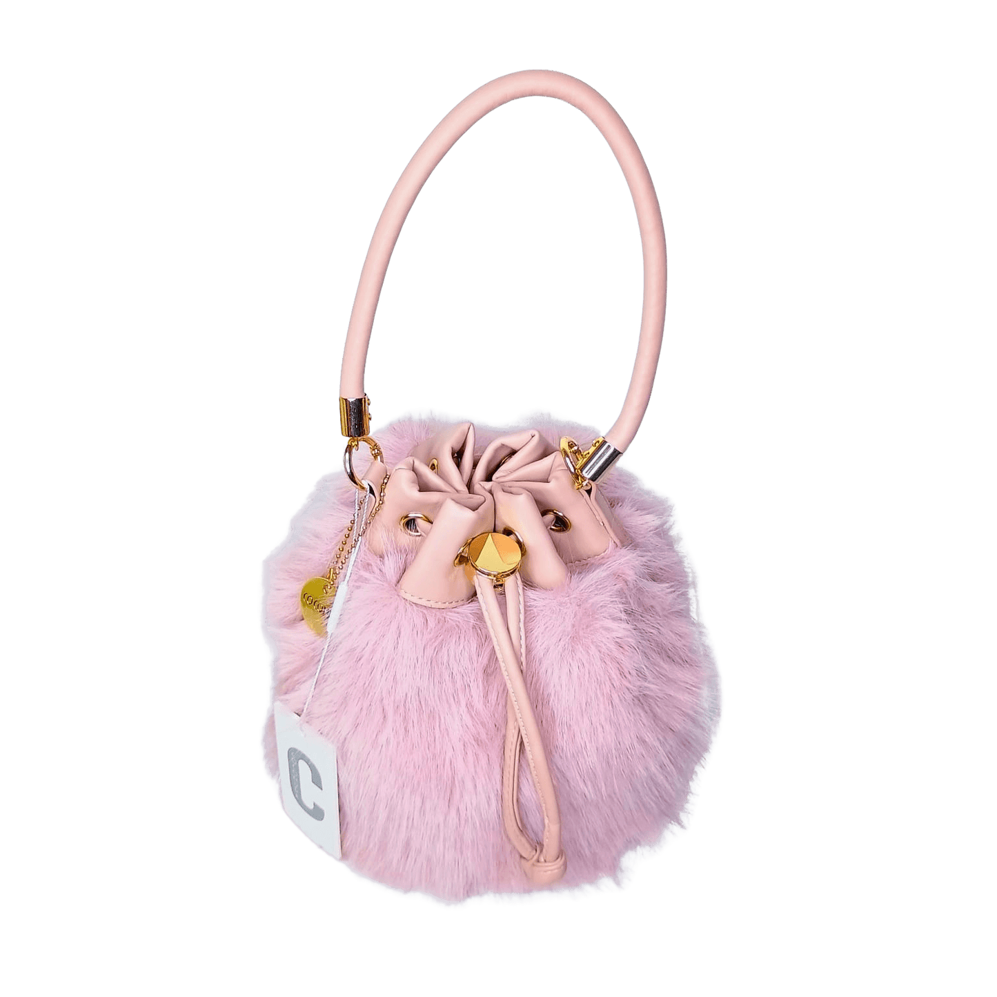 Bucket Bag Faux Fur with Shoulder Strap - MS-8394 - Stile Donna Bags