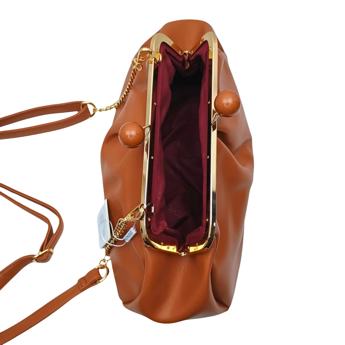 Brown Leather Clutch Bag - MS-4379 - Stile Donna Bags