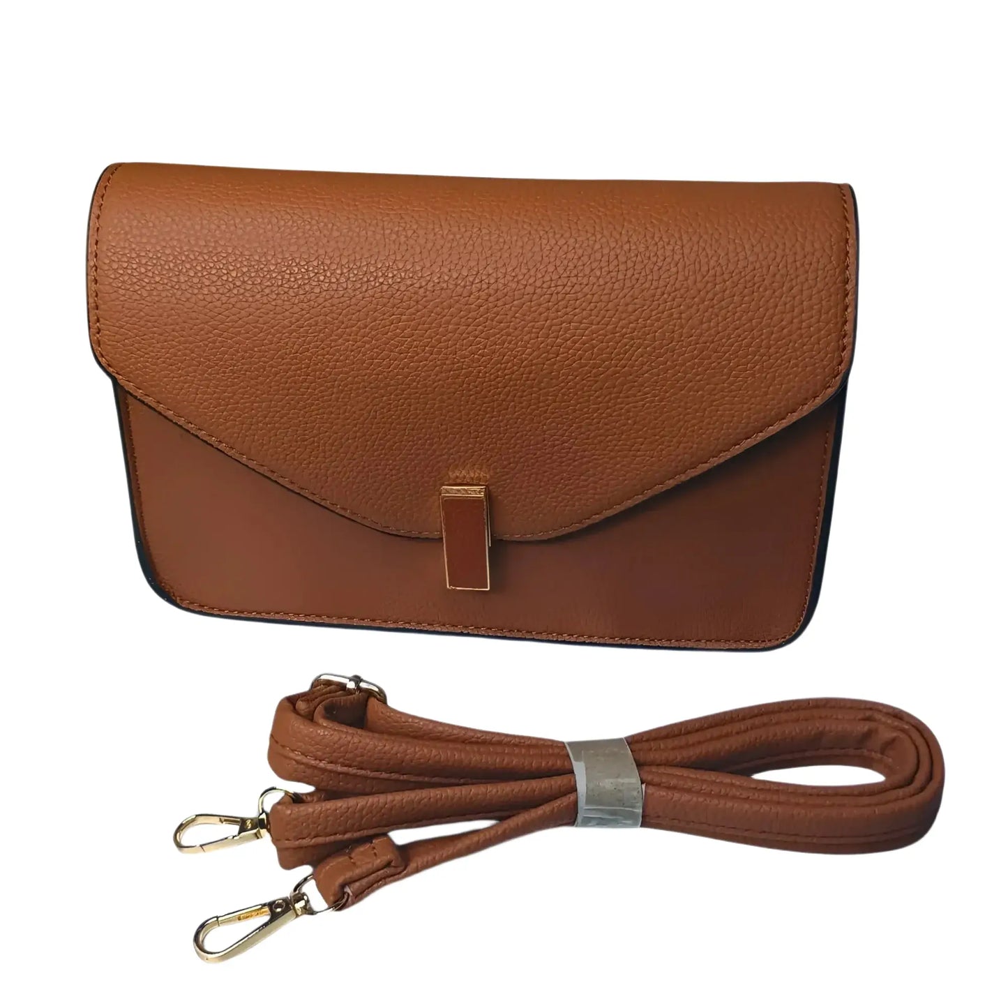Brown Leather Shoulder Bag - MS-6346 - Stile Donna Bags
