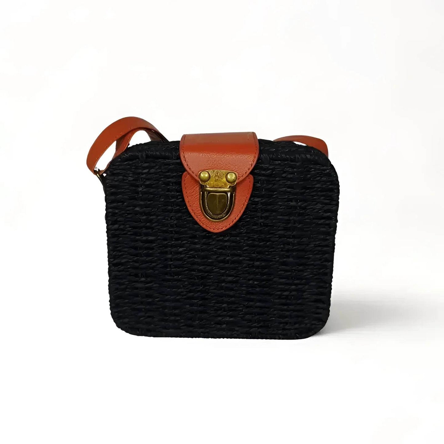 Black Woven Box Bag - MS-8958 - Stile Donna Bags