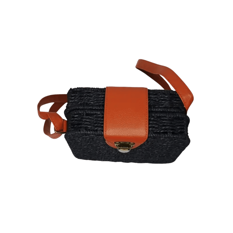 Black Woven Box Bag - MS-8958 - Stile Donna Bags