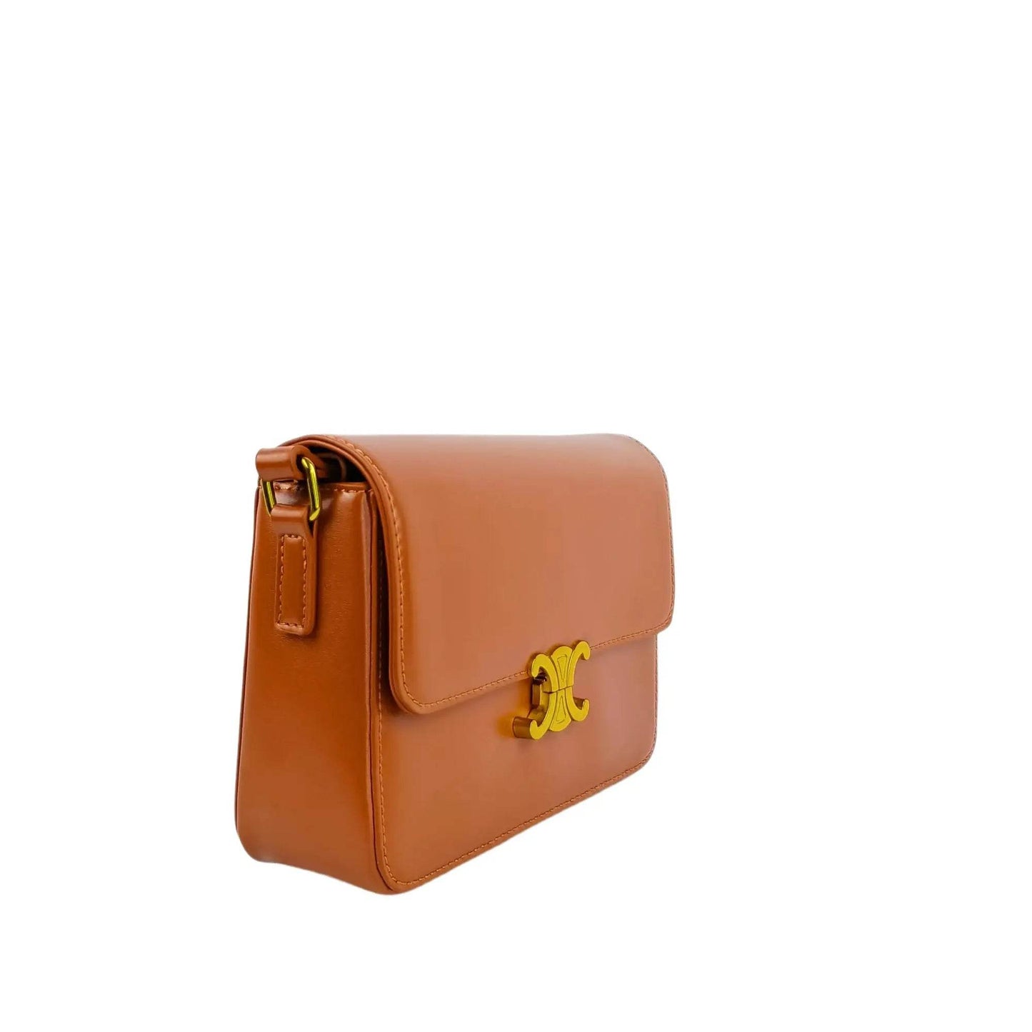 Leather Flap Bag with Gold Hardware for Women - Stile Donna Bags