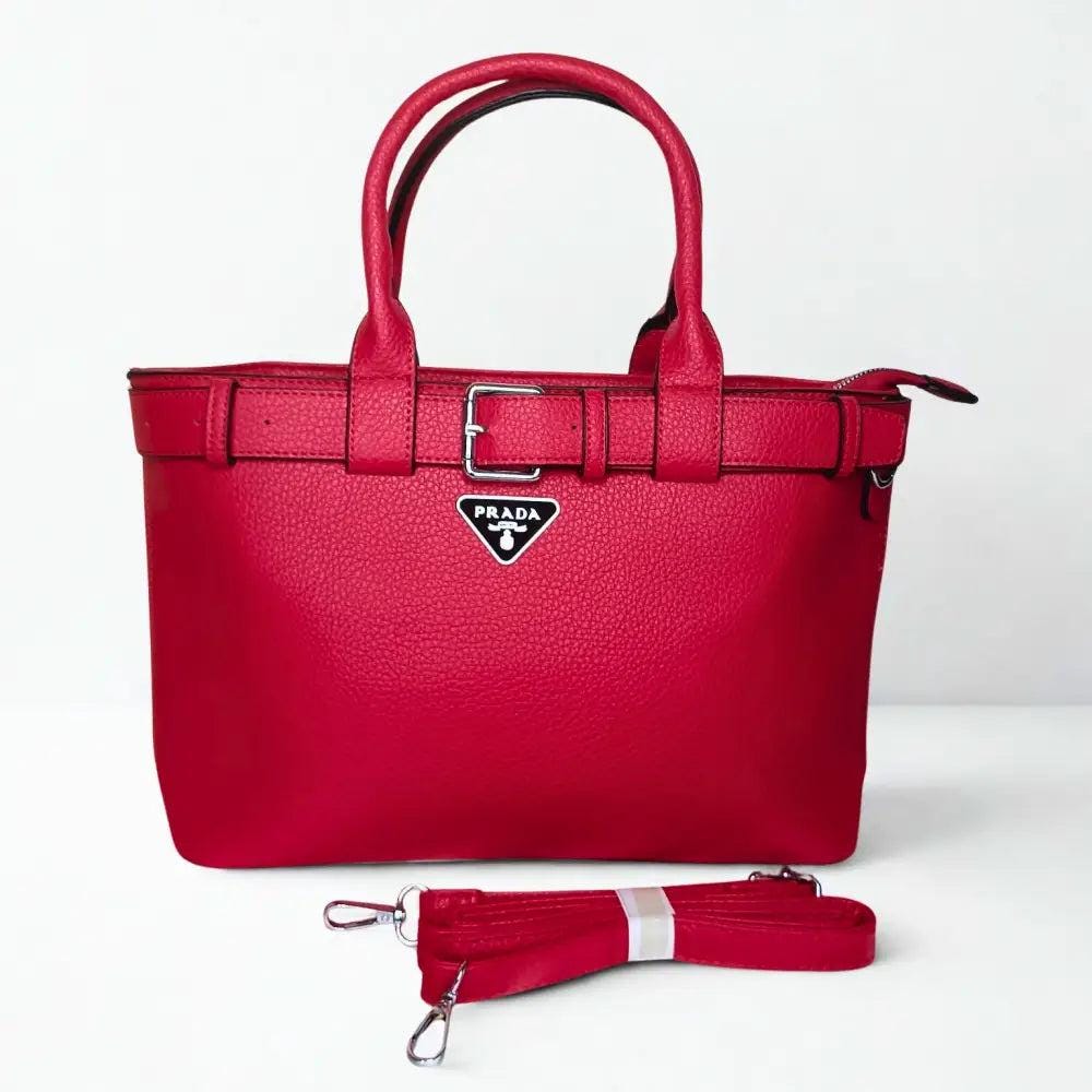 Shopper Bag for women color red and black - Red