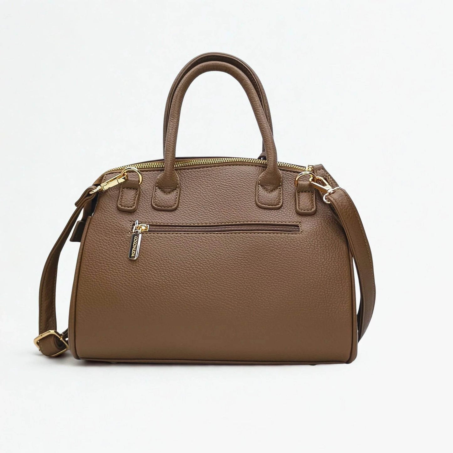 Leather Handbag with Detachable Shoulder Strap - MS-8345 - Stile Donna Bags