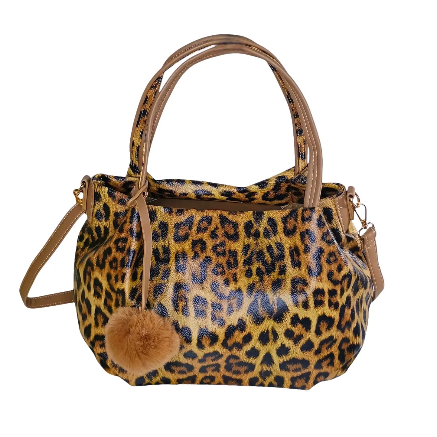 Leopard print handbag with removable shoulder straps - Stile Donna Bags
