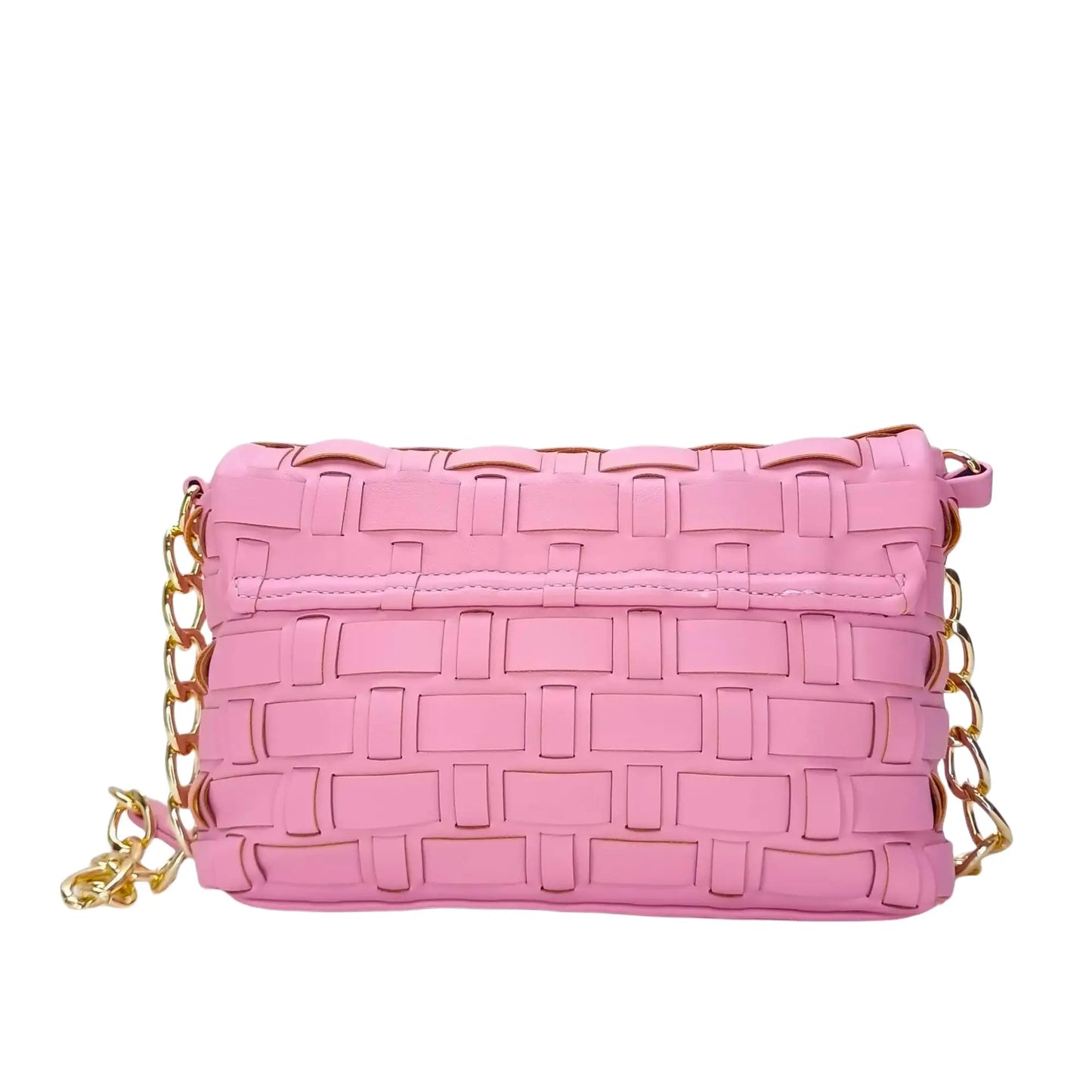 Silver Woven Bag with Chain Strap - MS-2087 - Stile Donna Bags