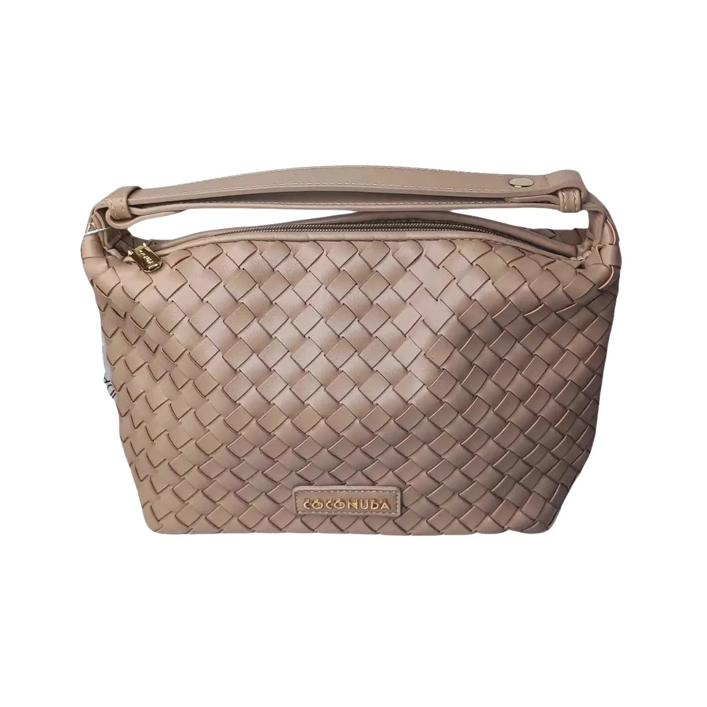 Woven Leather Handbag with Handle - MS-4957