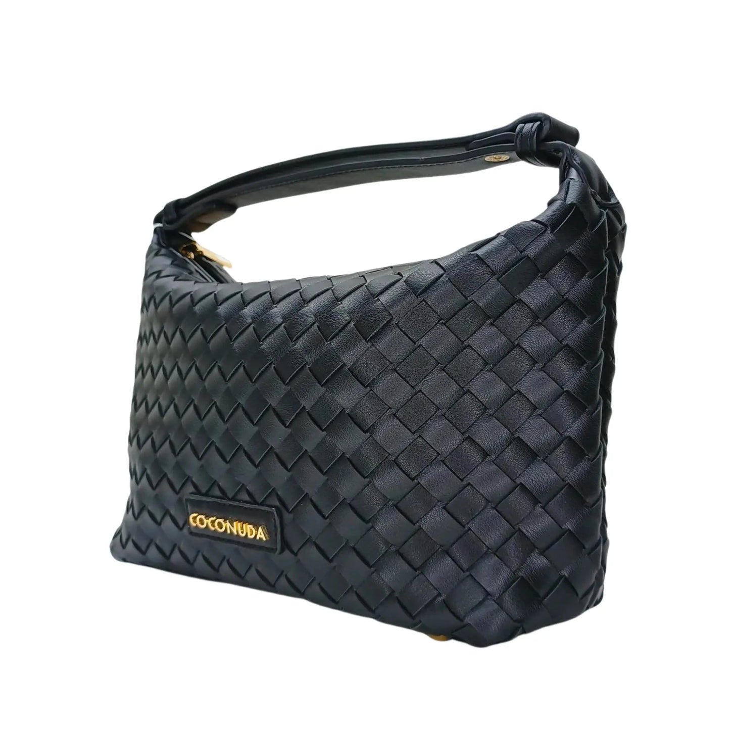 Woven Leather Handbag with Handle - MS-4957