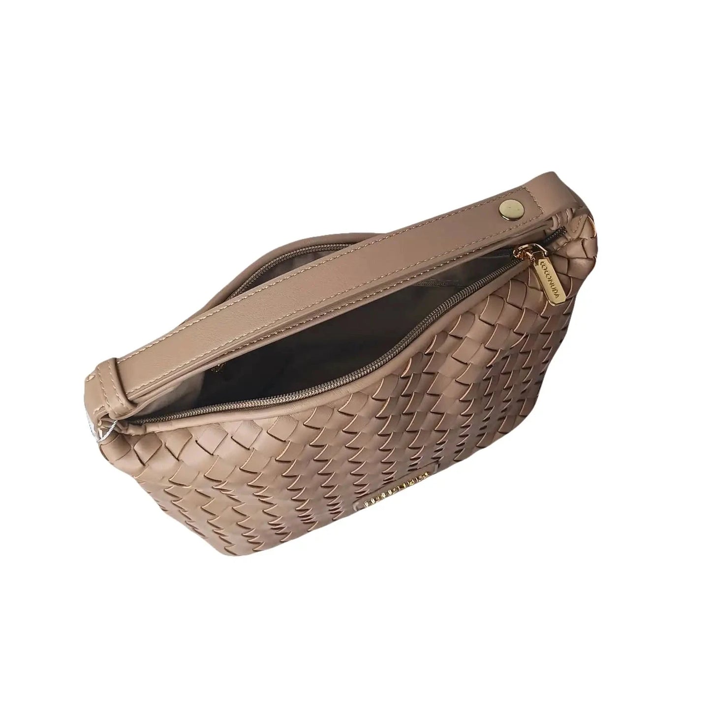 Woven Leather Handbag with Handle - MS-4957