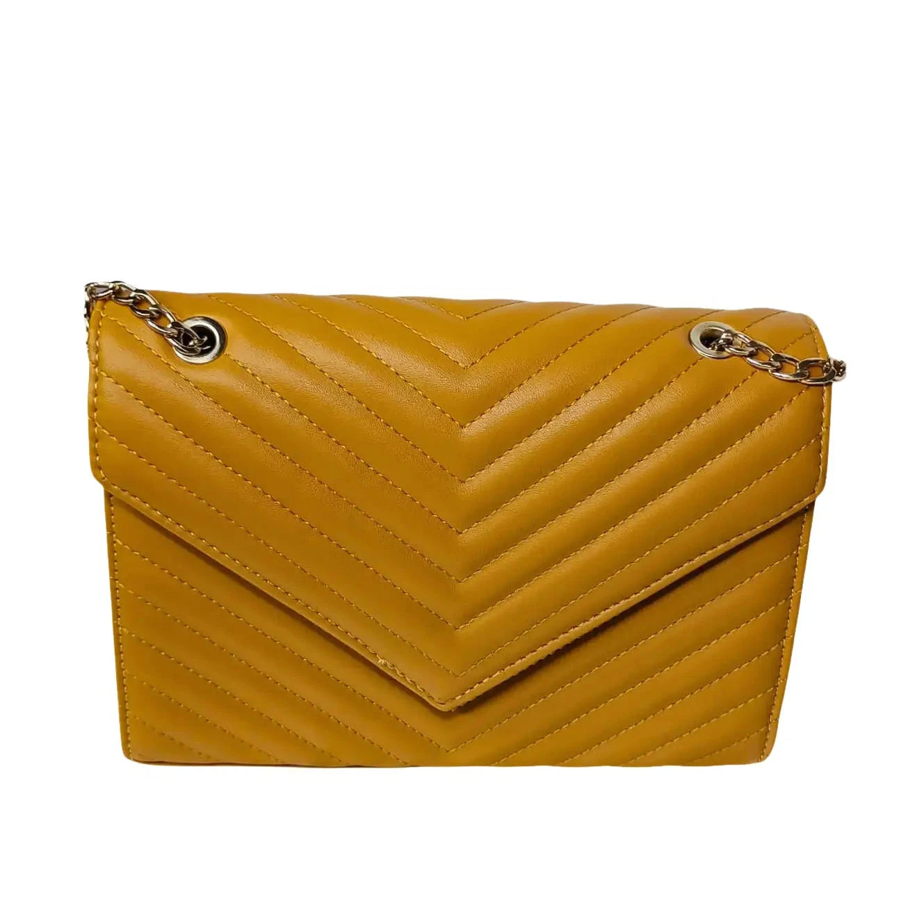 Yellow Clutch Leather Bag - MS-9583