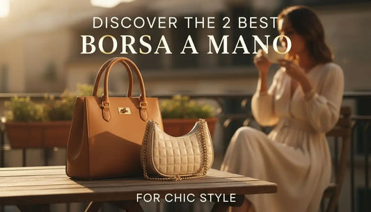 Borsa a mano strutturata color cuoio con hardware dorato