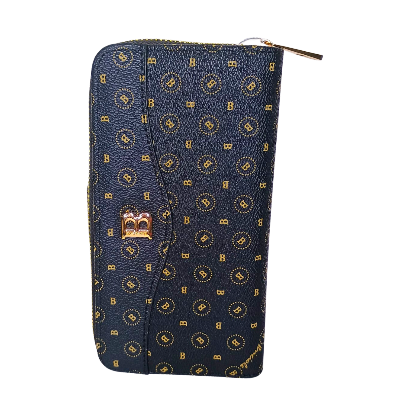 Women’s Purse in leather - color white and black - Black - wallet