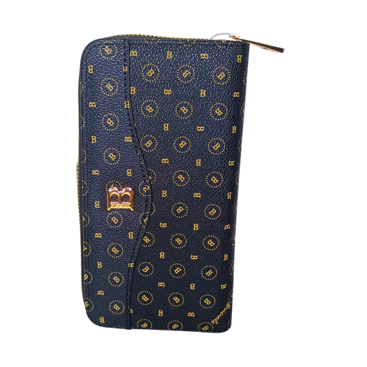 Women’s Purse in leather - color white and black - Black - wallet
