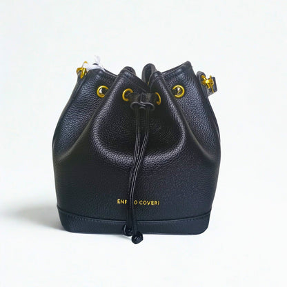 Women’s Bucket Bag in Leather - color black - Handbag