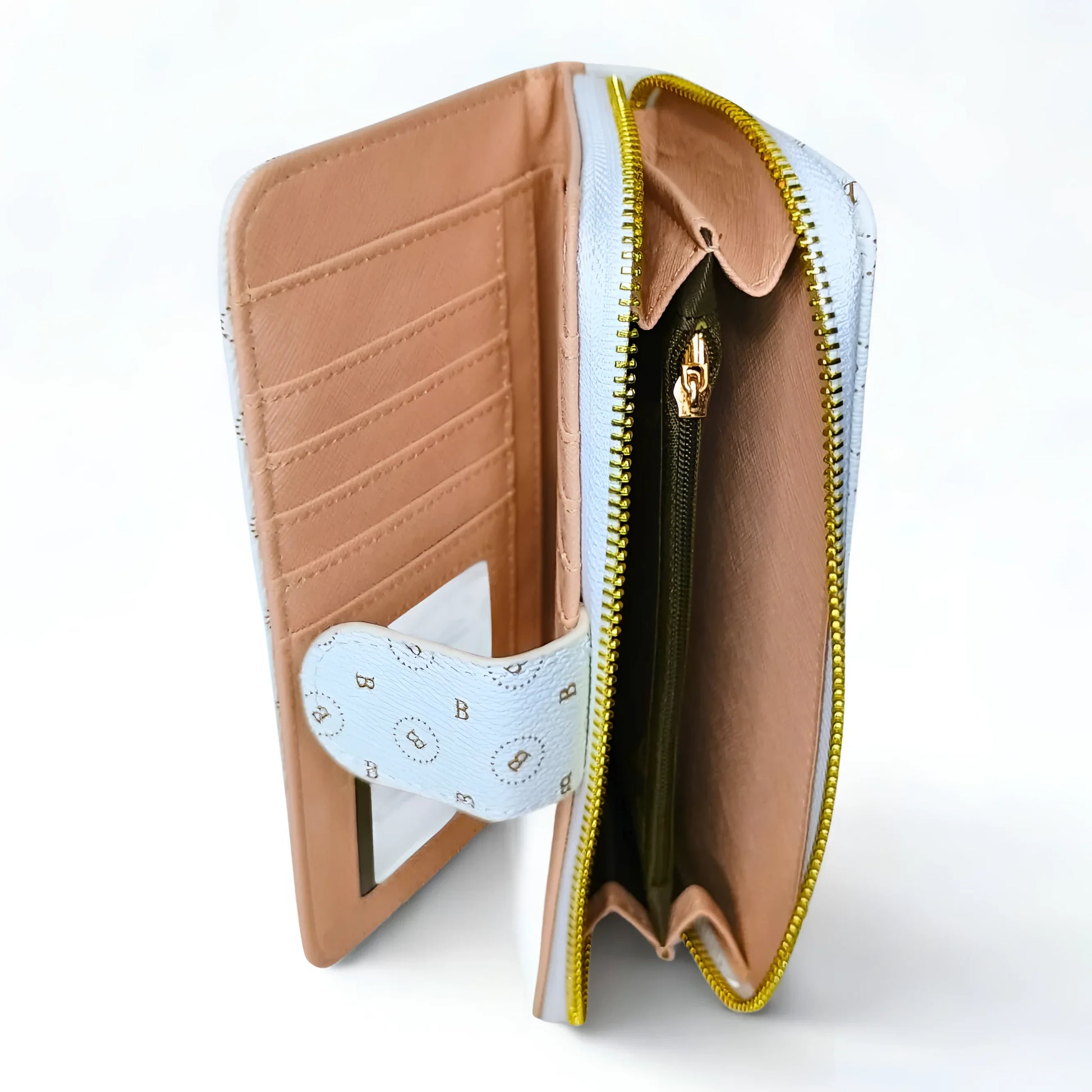 Women’s Purse in leather - color white and black - wallet