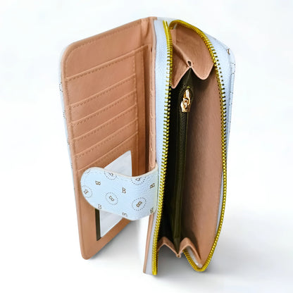 Women’s Purse in leather - color white and black - wallet