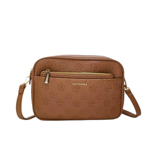 Brown Leather Crossbody Bag - MS-3751 - Stile Donna Bags