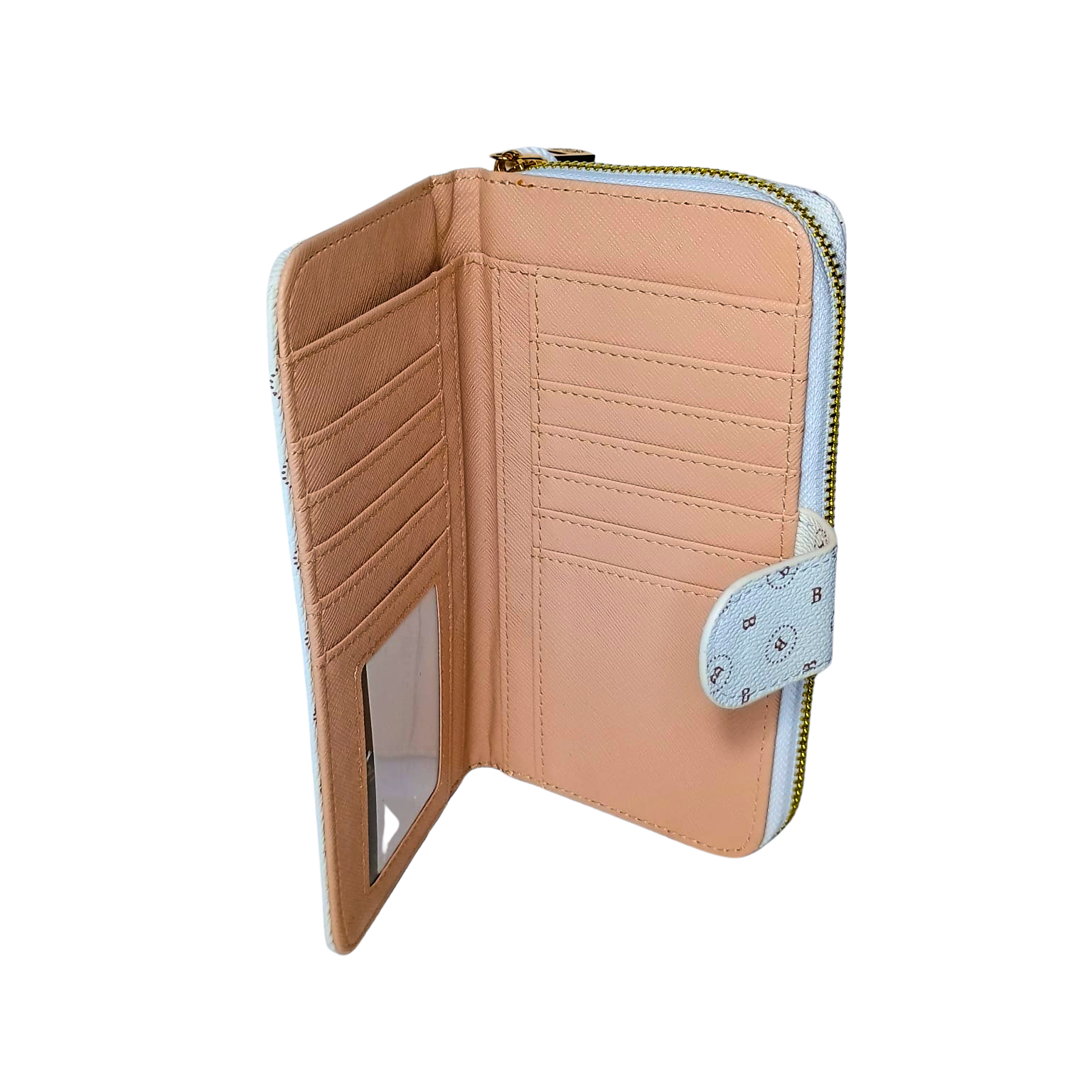 Women’s Purse in leather - color white and black - wallet