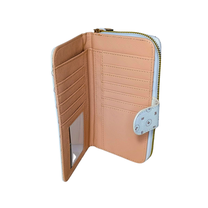 Women’s Purse in leather - color white and black - wallet