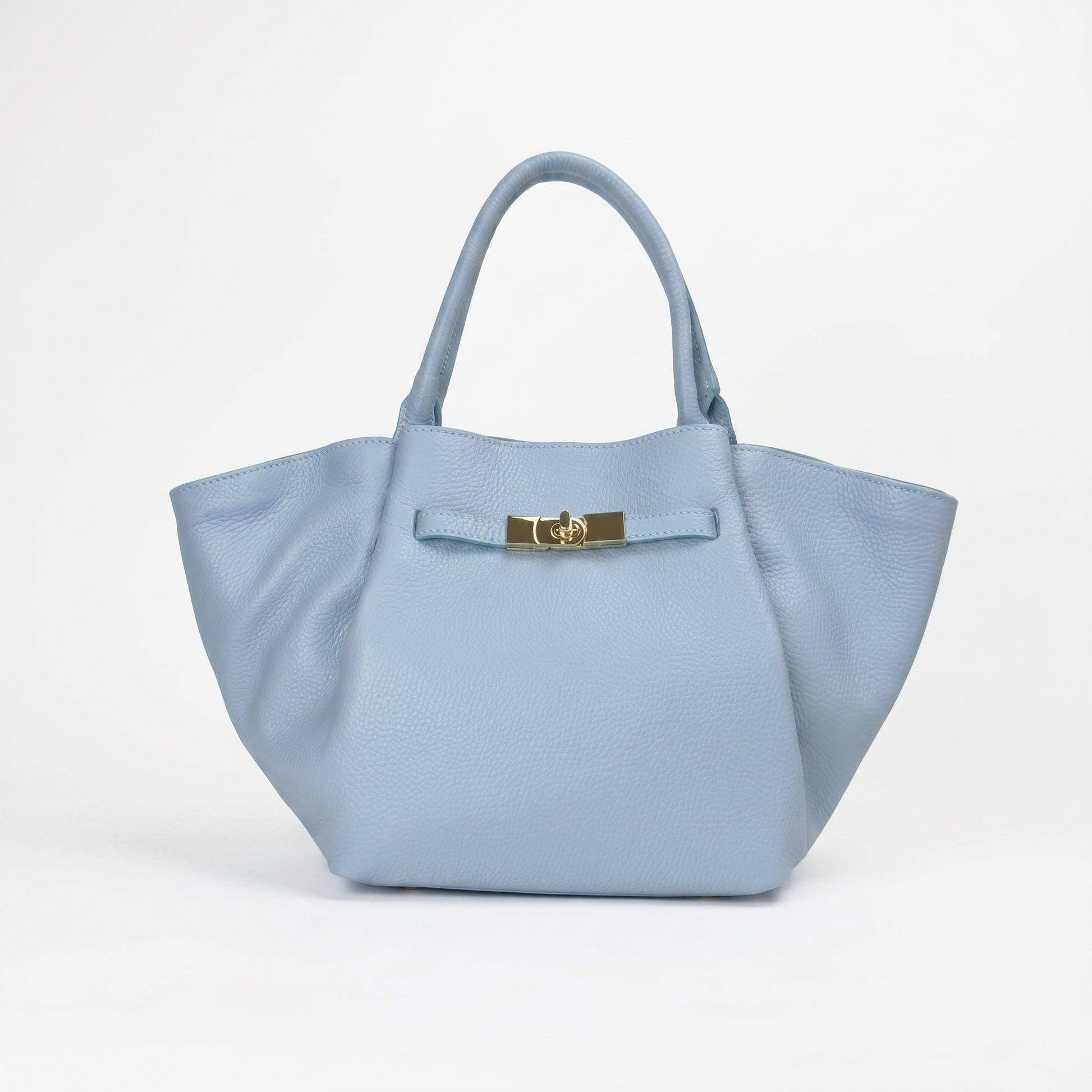 Azura Borsa Tote con Manico Superiore in Vera Pelle Made in Italy blu da Donna | Stile Donna Bags