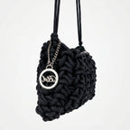 Baci & Abbracci Borsa a Tracolla Intrecciata in Corda di Cotone con Nappina - Stile Donna Bags