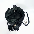 Baci & Abbracci Borsa a Tracolla Intrecciata in Corda di Cotone con Nappina - Stile Donna Bags