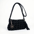 Baci & Abbracci Borsa a Tracolla Intrecciata in Corda di Cotone con Nappina - Stile Donna Bags