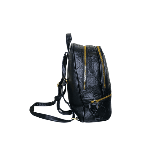 Beige and Black Leather Backpack - MS-4911 - Stile Donna Bags