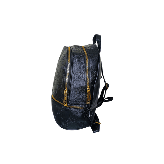 Beige and Black Leather Backpack - MS-4911 - Stile Donna Bags