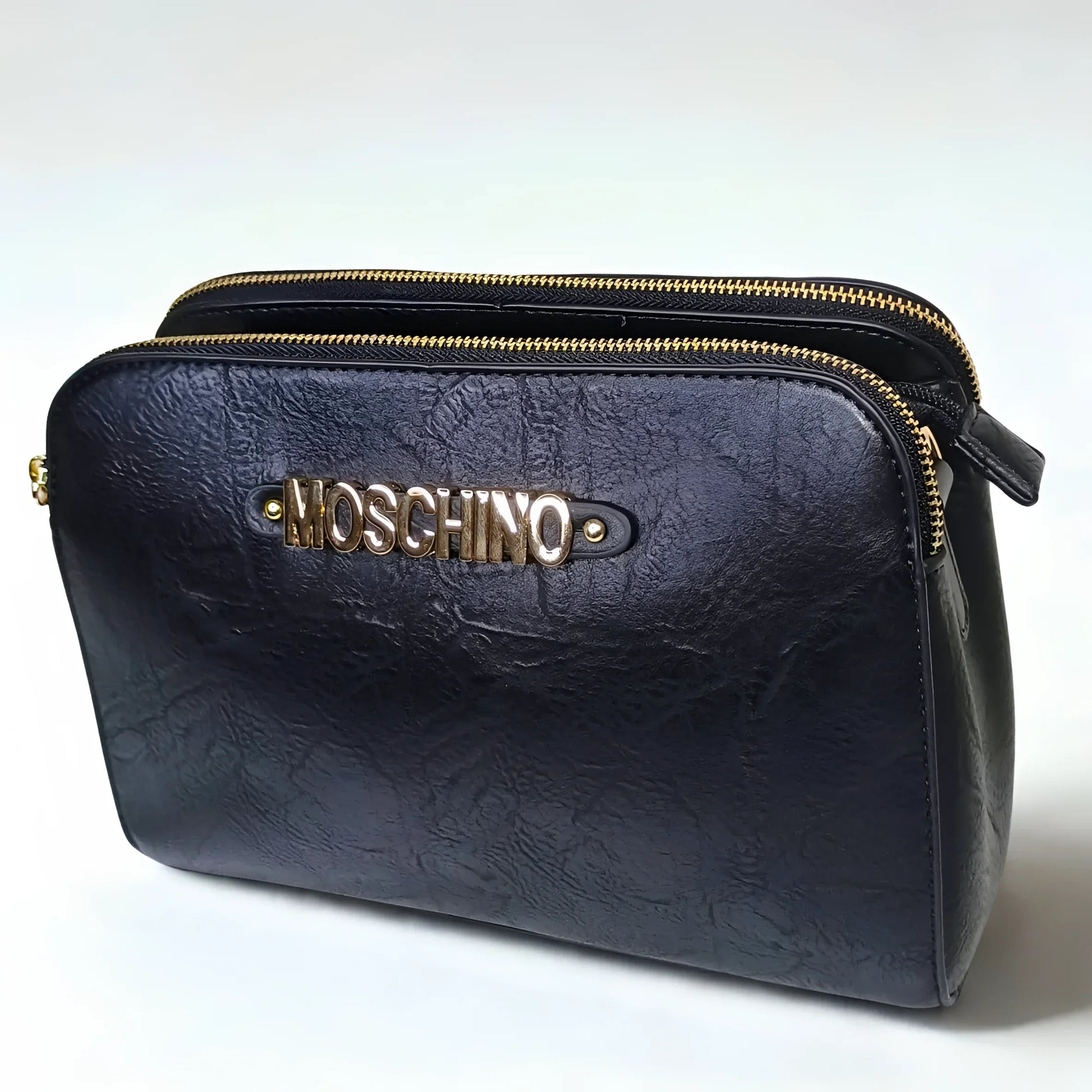 Black Faux Leather Shoulder Bag - MS-5918-Mos - Stile Donna Bags