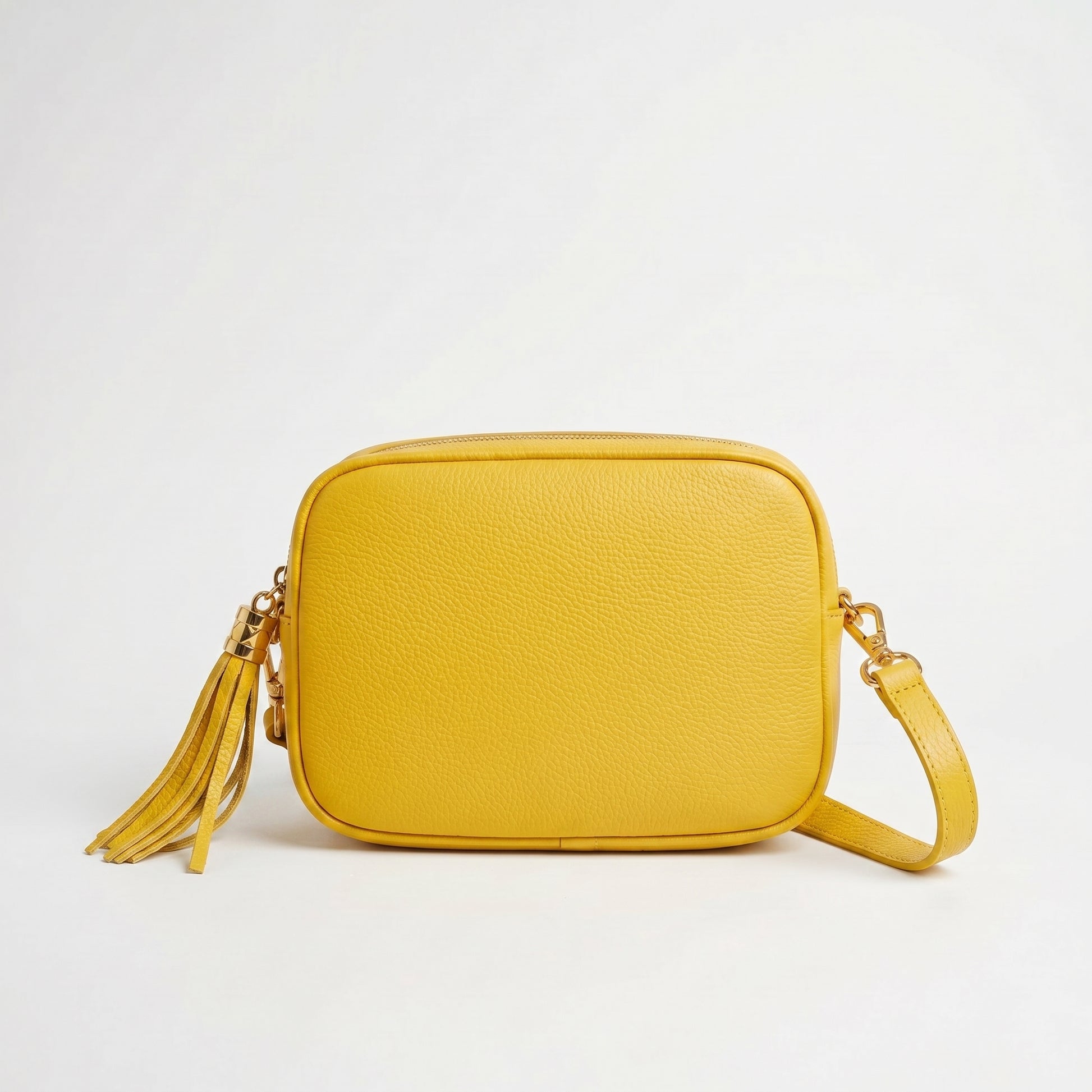 Borsa Crossbody in Vera Pelle con Tracolla Regolabile | Vista aggiuntiva 11 | vera pelle | Beige