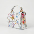 Borsa Farfalla in Vera Pelle con Stampa Floreale Made in Italy - Stile Donna Bags