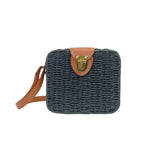 Borsa Intrecciata a Scatola in Paglia e Ecopelle - Stile Donna Bags