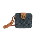 Borsa Intrecciata a Scatola in Paglia e Ecopelle - Stile Donna Bags