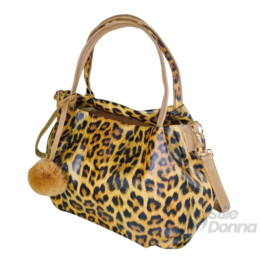 Stile Donna borsa ecopelle leopardata stampa animale – vista posteriore