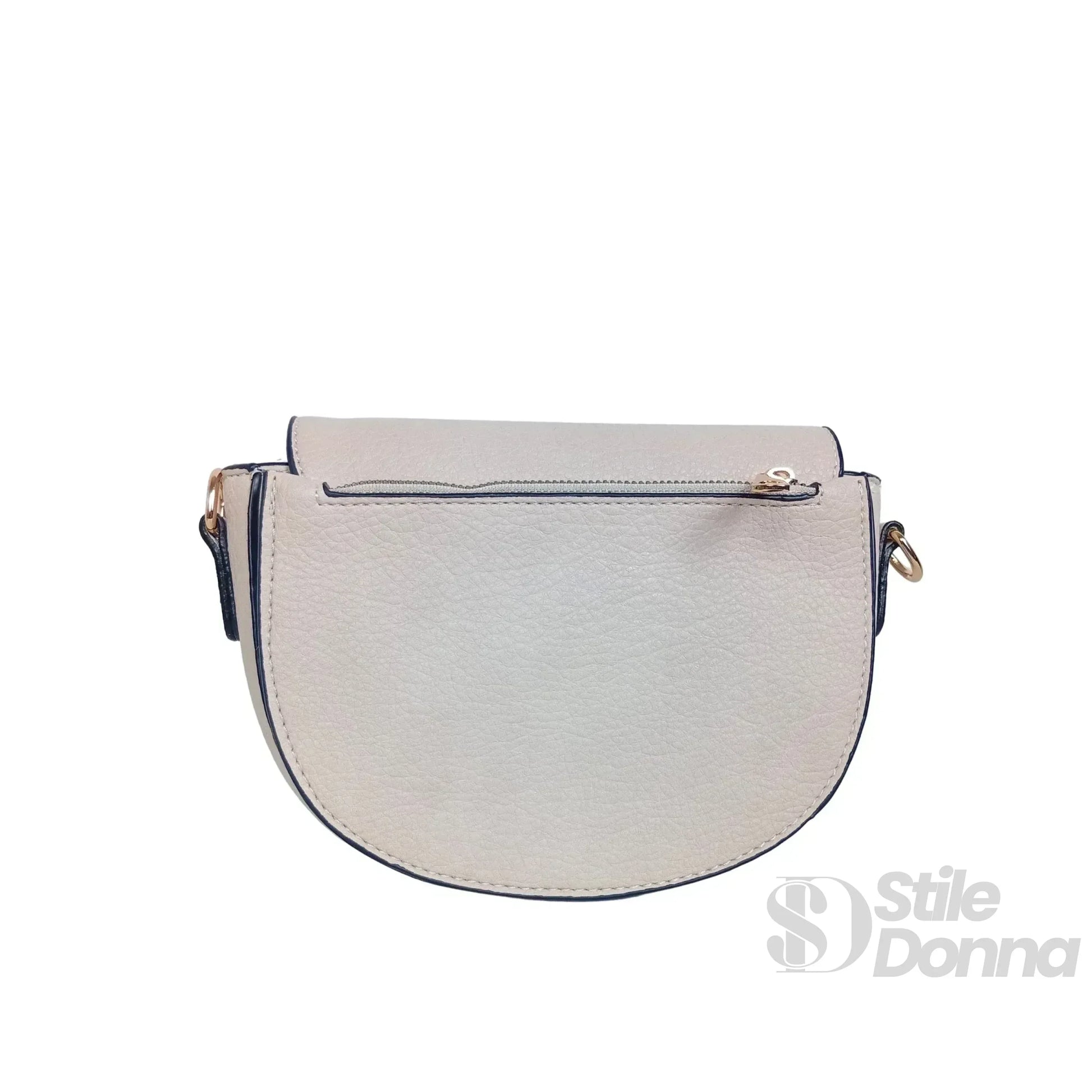 Stile Donna borsa mezzaluna ecopelle beige elegante – dettaglio manico