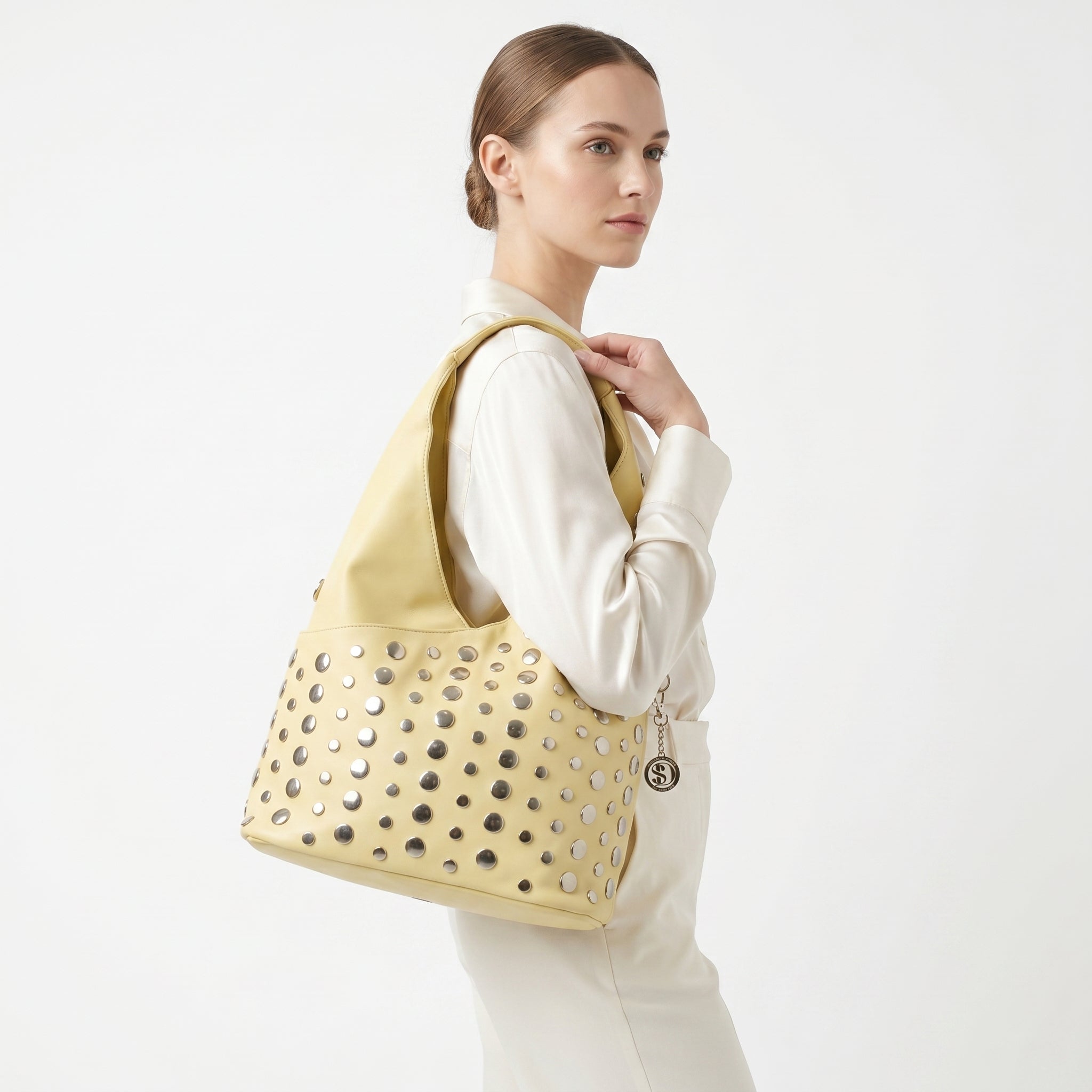 Borsa Silver Dot Media in Ecopelle con Tracolla Regolabile - Stile Donna Bags