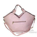Borsa Tote Elegante in Ecopelle Rosa con Chiusura a Cerniera - Stile Donna Bags