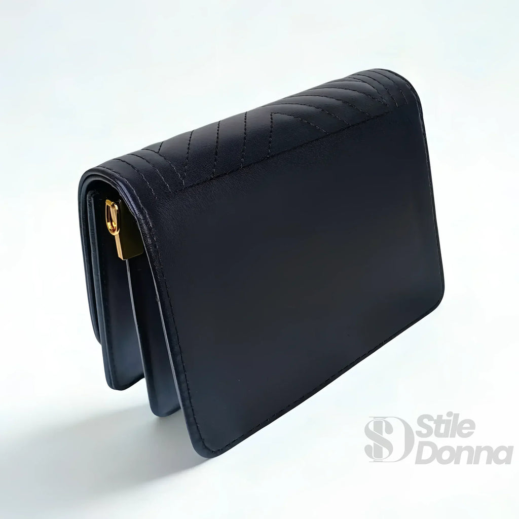 Borsa Trapuntata con Design a Triangoli e Tracolla in Ecopelle - Stile Donna Bags