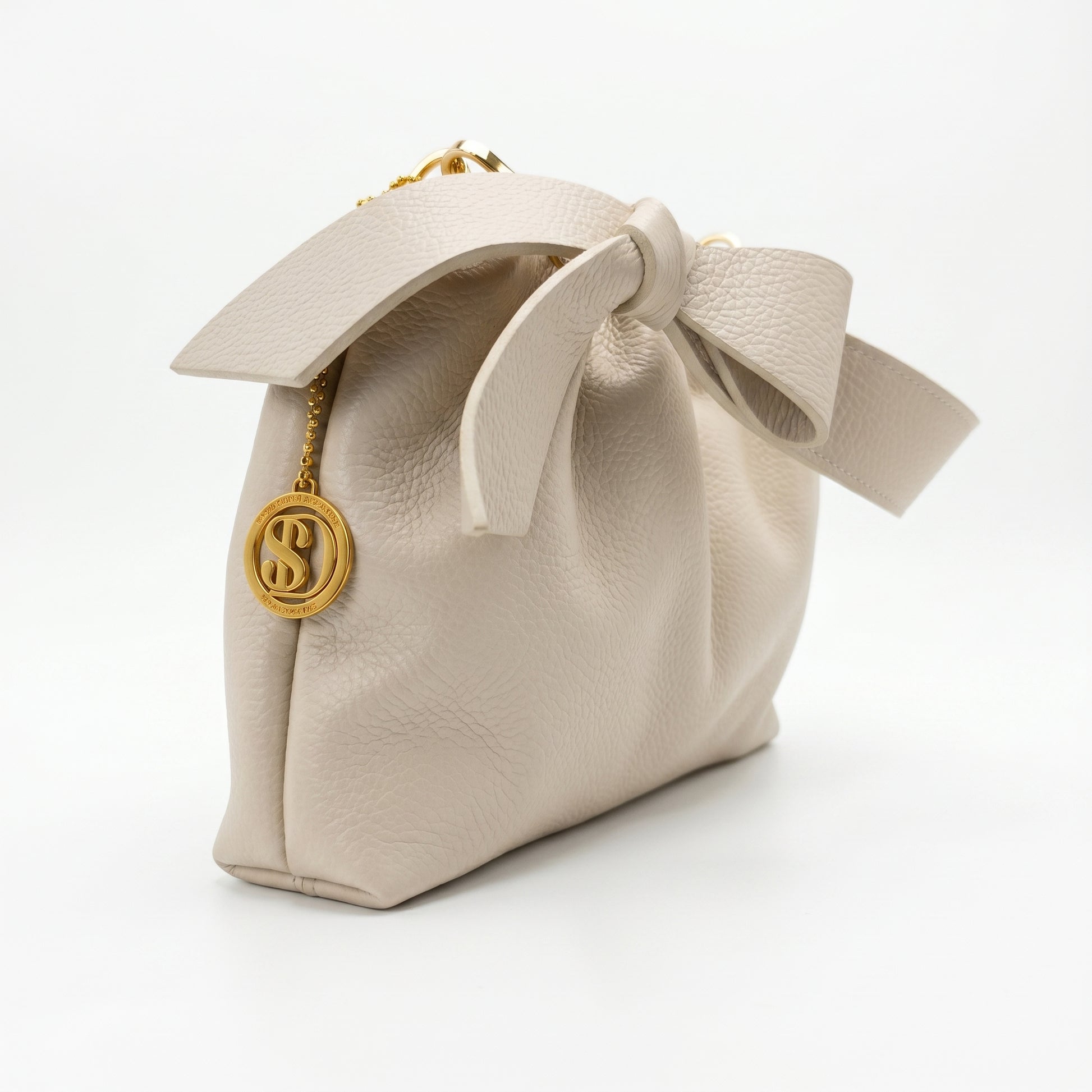 Borsa Verona vera pelle artigianale con accessori dorati – dettaglio esterno