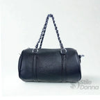 Borsa a Cilindro con Doppio Manico in Ecopelle Design Architettonico - Stile Donna Bags