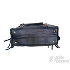 Borsa a Mano in Ecopelle Nera con Hardware Dorato - Stile Donna Bags