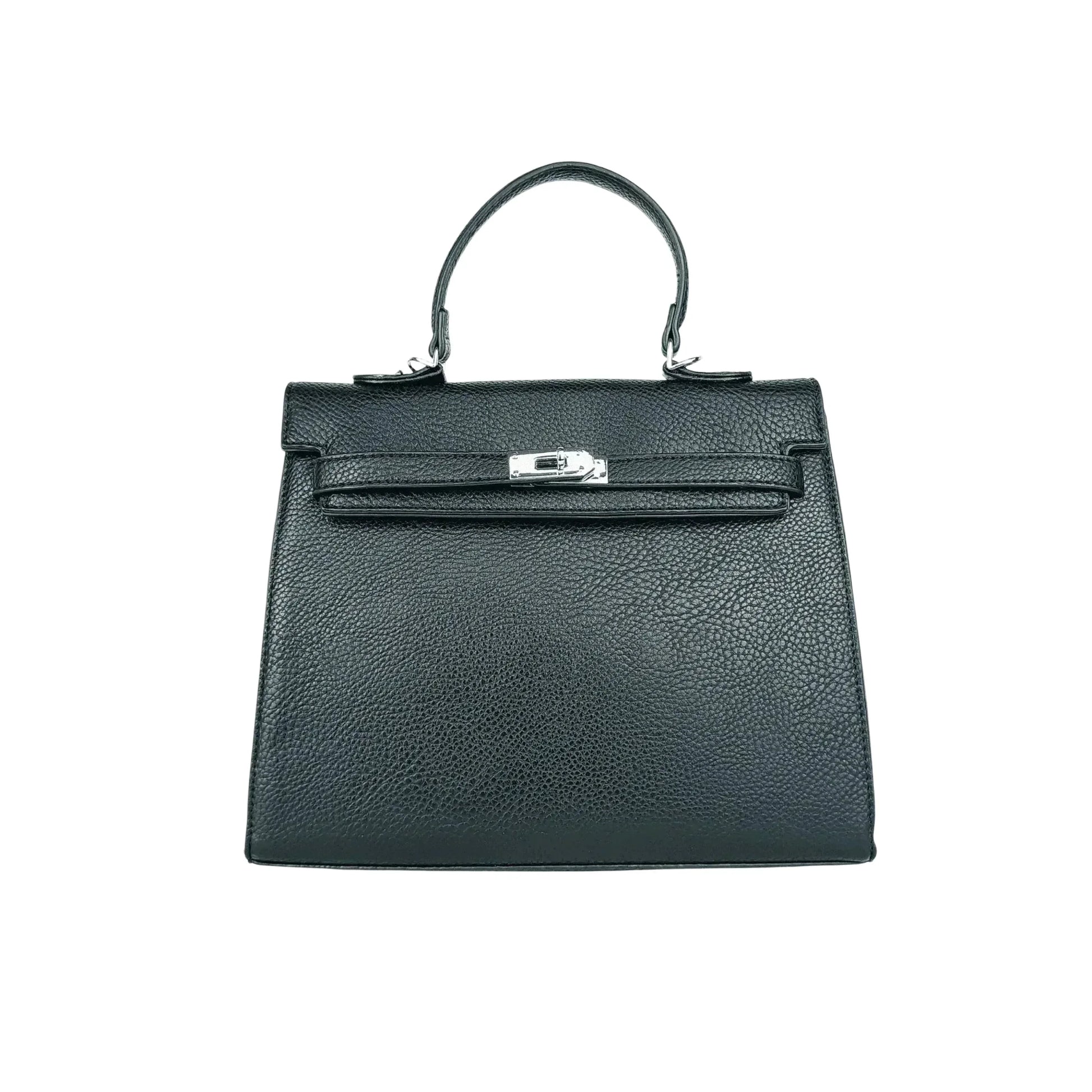 Stile Donna borsa a mano ecopelle gialla kelly hermes con dettagli argentati – interno e tasche